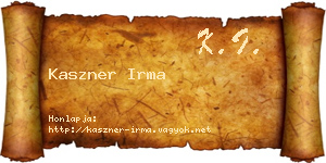 Kaszner Irma névjegykártya