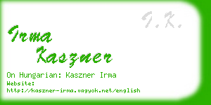 irma kaszner business card